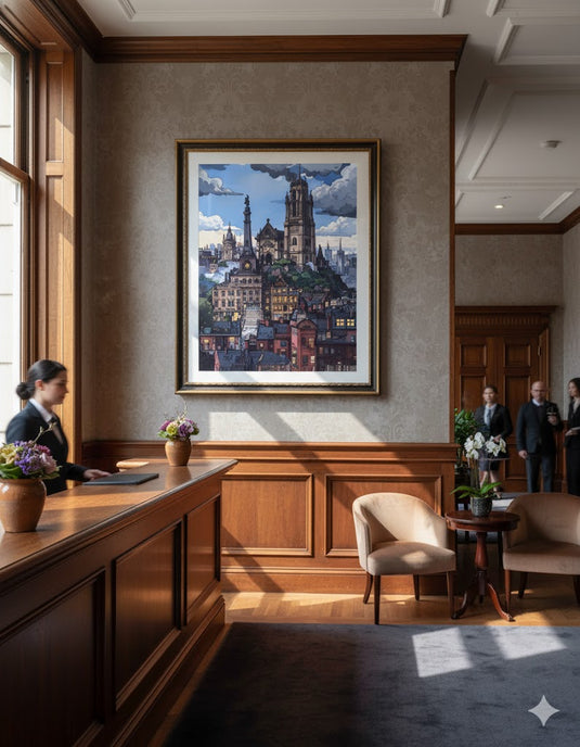 Old City Charm Under Moody Skies
