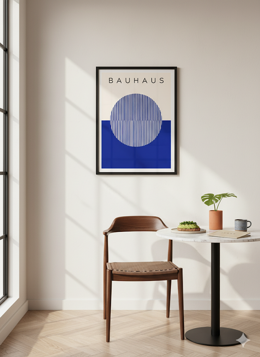 Blue Stripes Bauhaus Circle