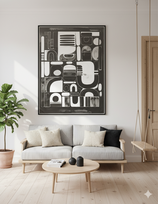 Monochromatic Abstract Geometric Harmony