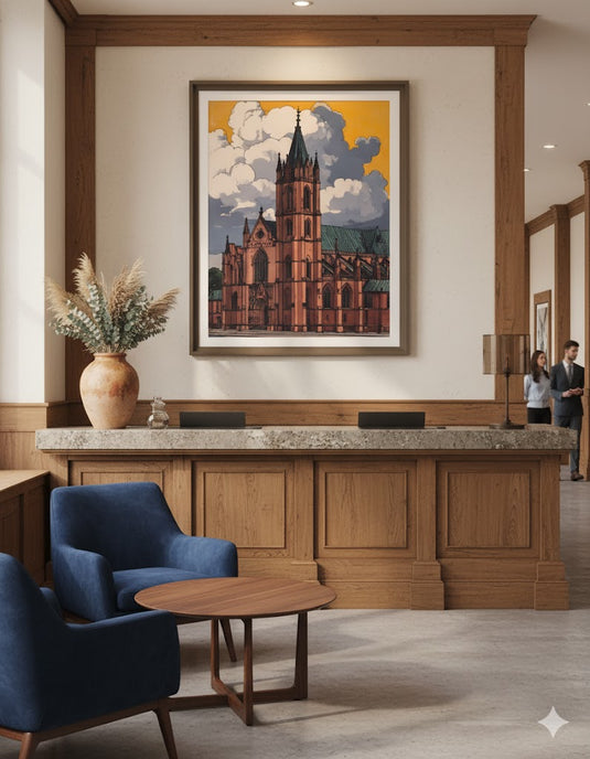 Gothic Spire Against Dramatic Sky