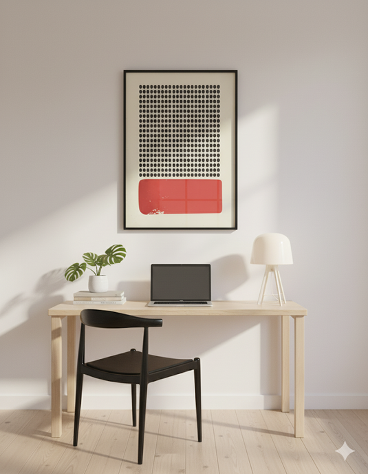 Crimson Rhythm: Minimalist Dot Matrix