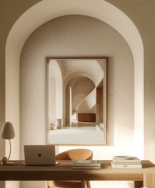 Arched Serenity: Minimalist Hallway