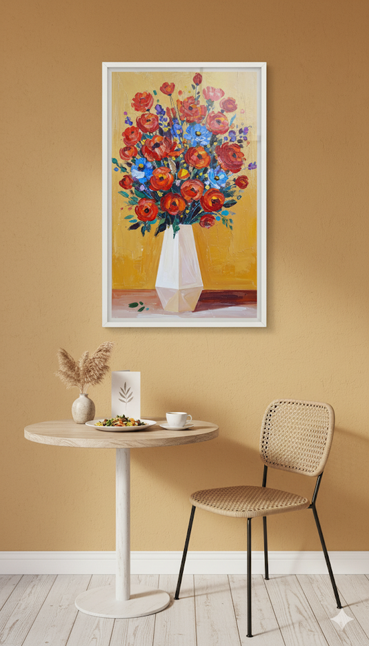 Abstract Impasto Summer Floral Bouquet