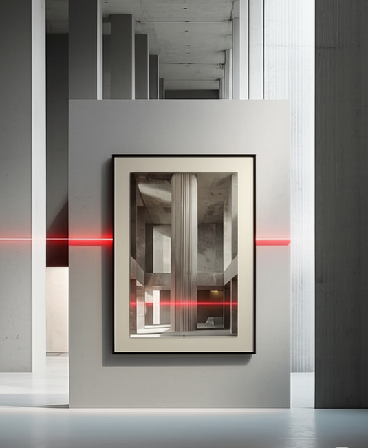 Concrete Geometry with Neon Glow