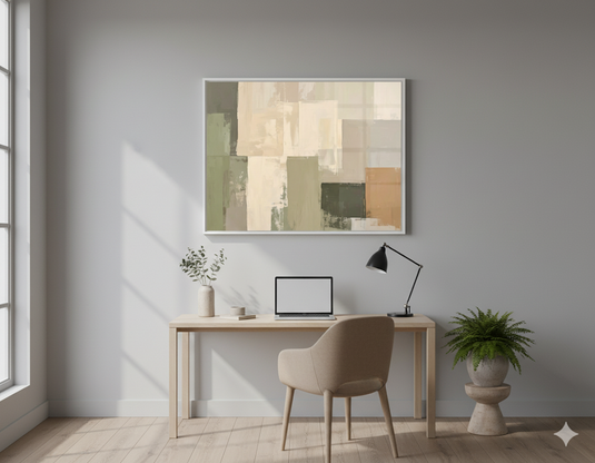 Earthy Tones Abstract Block Art