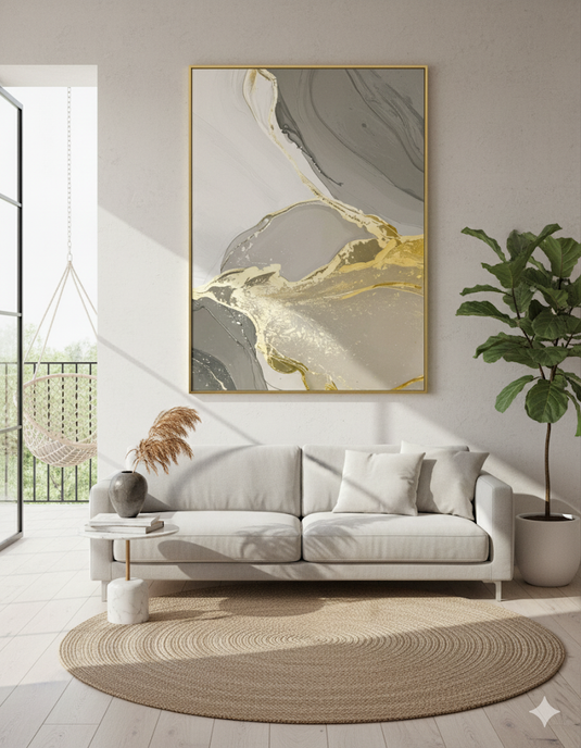 Golden Embrace: Abstract Serenity