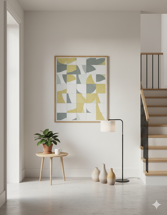 Abstract Harmony: Grey and Gold