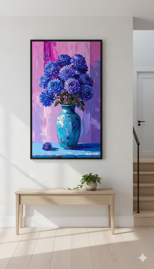 Cobalt Mums in Violet Hues