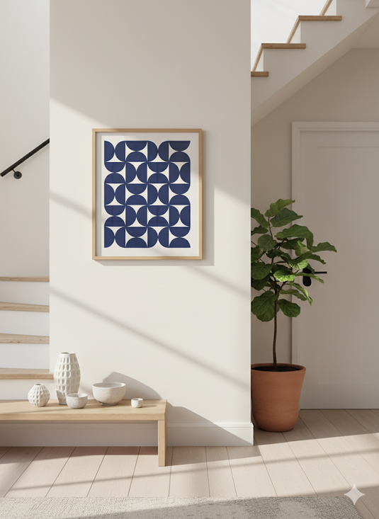 Midnight Bloom Geometric Abstract