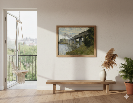 Monet- The Railroad Bridge In Argenteui, 1874