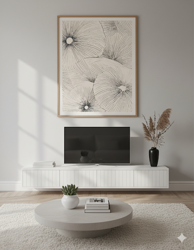 Organic Radiance: Minimalist Floral Abstract