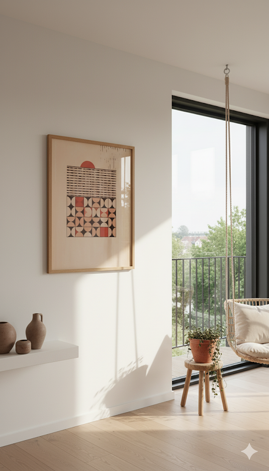 Mid-Century Modern Geometric Sunset