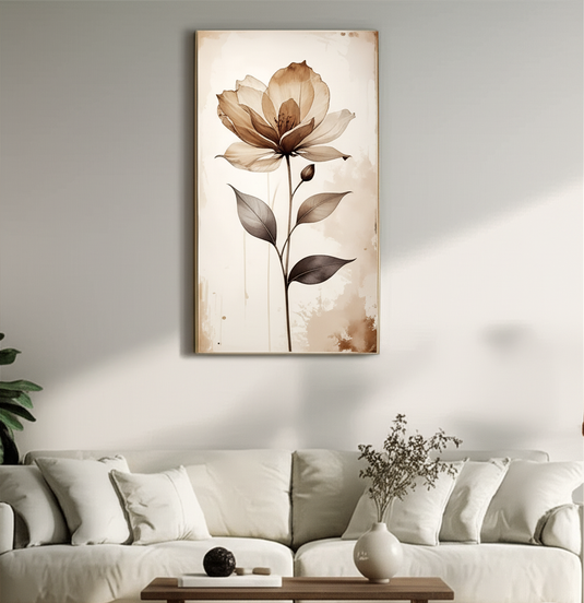 Ethereal Bloom: Sepia Serenity Wall Art