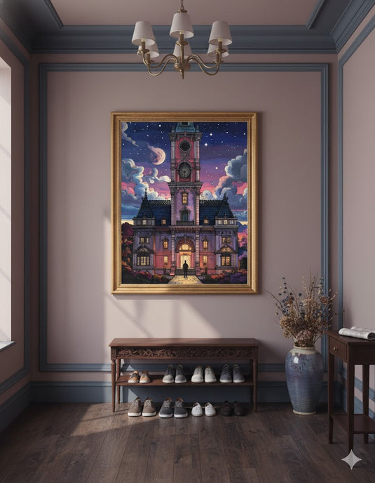 Dreamscape Clock Tower at Dusk