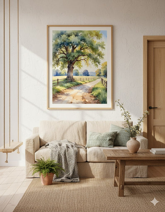 Country Road Under Summer Oak