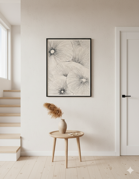 Organic Radiance: Minimalist Floral Abstract