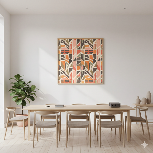 Earthen Hues Abstract Geometric Pattern