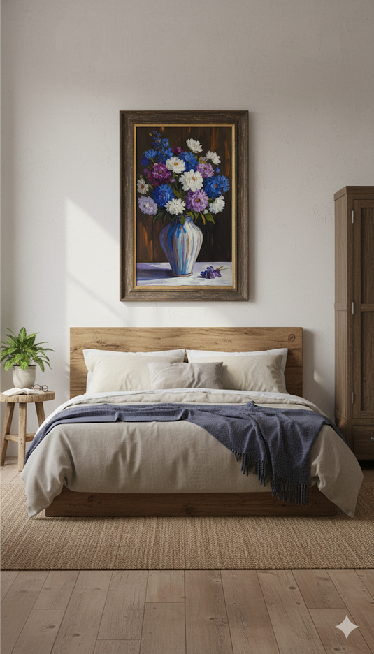 Vibrant Blue and Purple Peonies