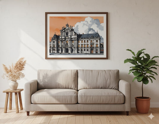 Baroque Grandeur Under Orange Skies