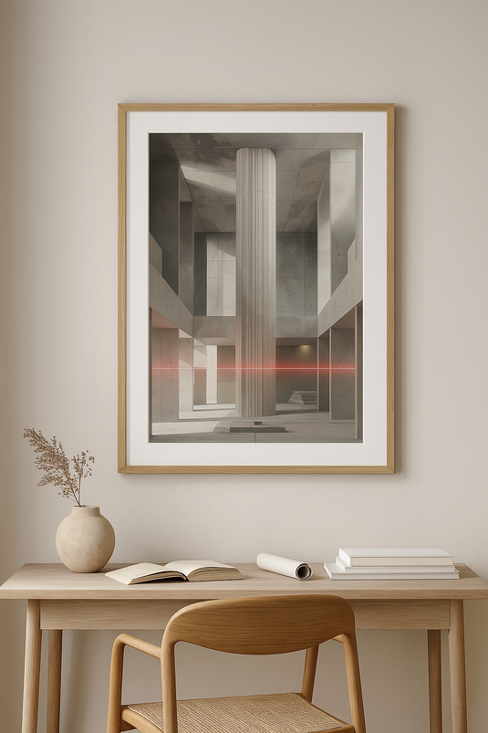 Concrete Geometry with Neon Glow