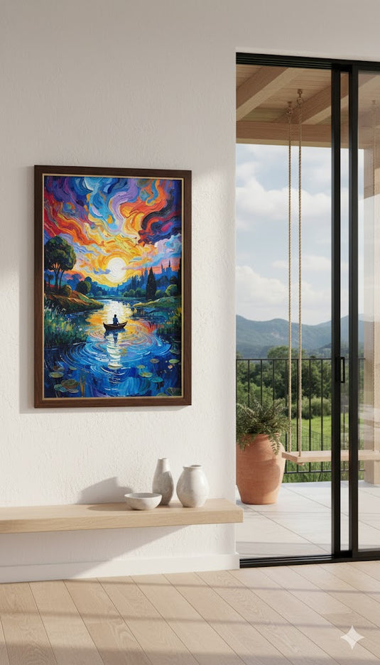 Vivid Sunset Row on Palette Lake