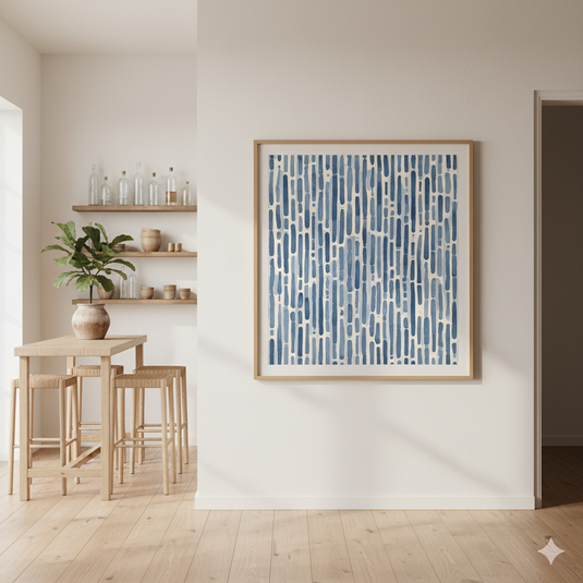 Indigo Rhythm: Modern Abstract Strokes