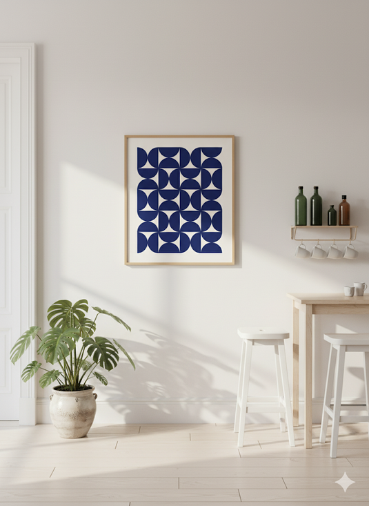 Midnight Bloom Geometric Abstract