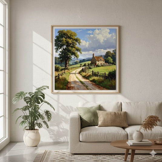 English Countryside Cottage Lane