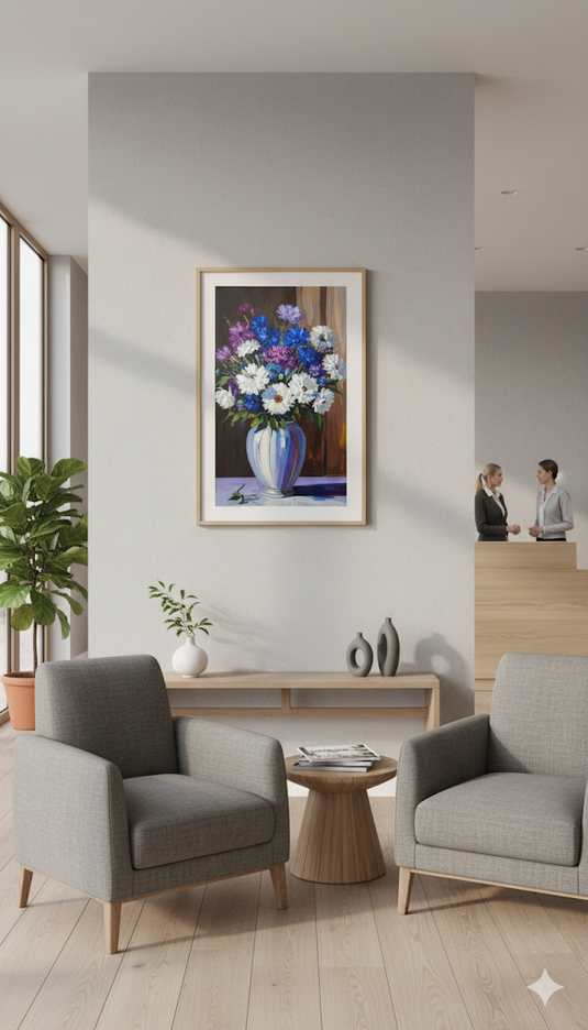 Vibrant Still Life: Bouquet of Blues