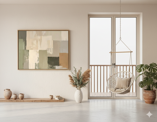 Earthy Tones Abstract Block Art