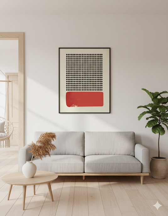 Crimson Rhythm: Minimalist Dot Matrix