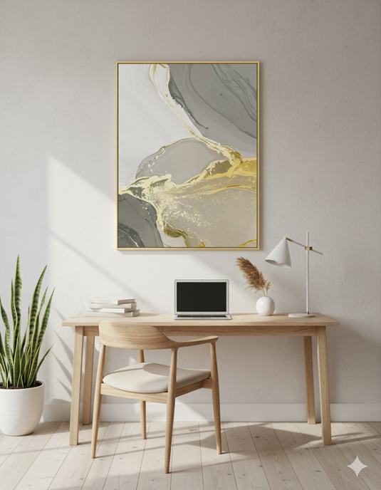 Golden Embrace: Abstract Serenity