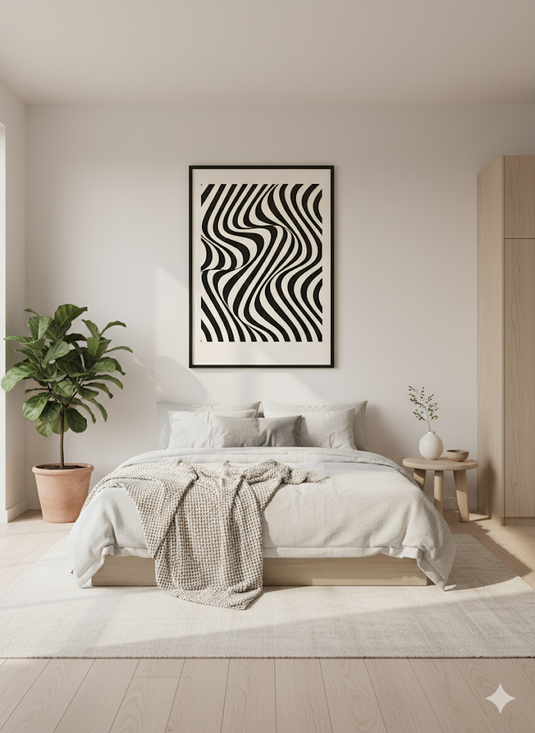 Monochrome Dreamscape Waves