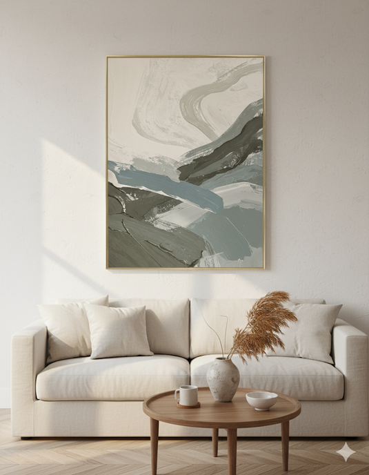 Serene Abstract Greys & Blues