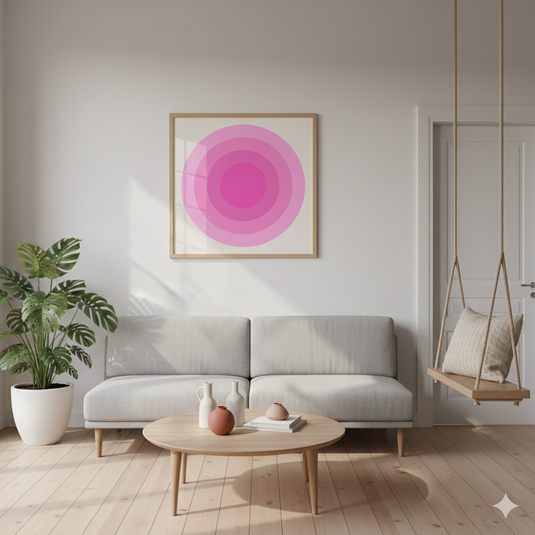 Pink Radiance Abstract Circle Art