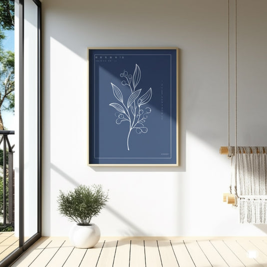 Serene Berries: Minimalist Line Art