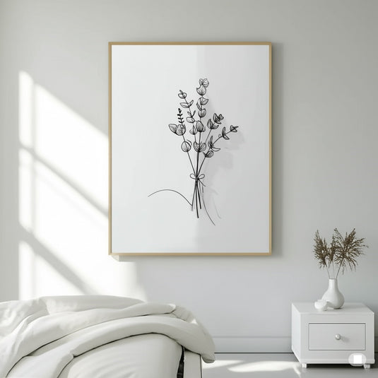 Gentle Eucalyptus Line Art Bouquet
