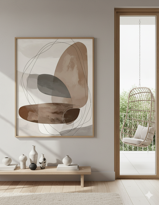 Earthy Abstract: Serene Neutral Shapes