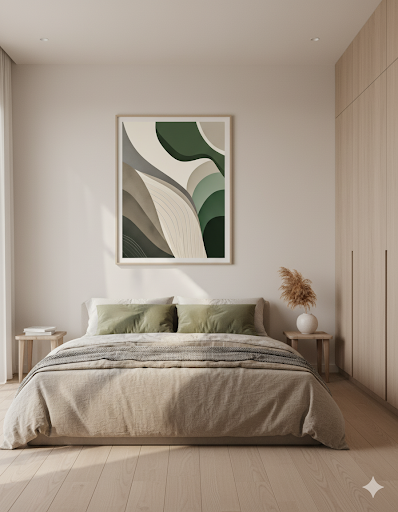 Emerald Serenity Abstract Flow