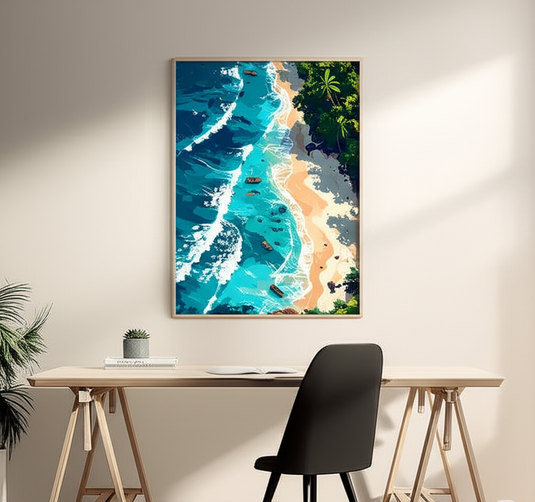 Tropical Shores: Azure & Gold