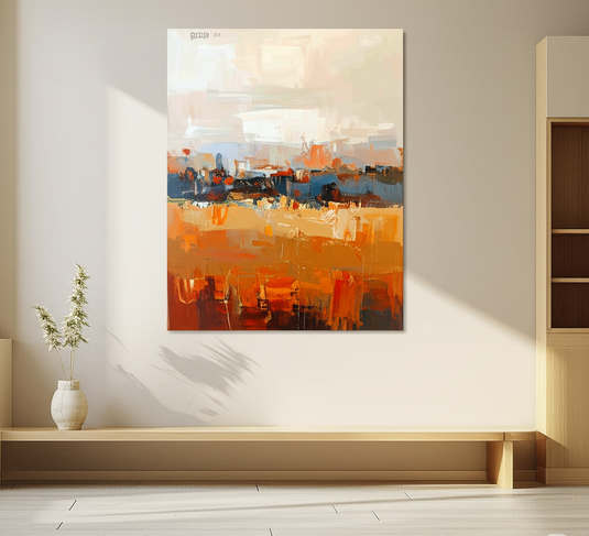 Abstract Cityscape in Warm Hues