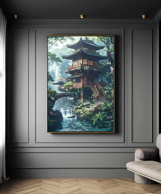 Enchanting Pagoda Waterfall Haven