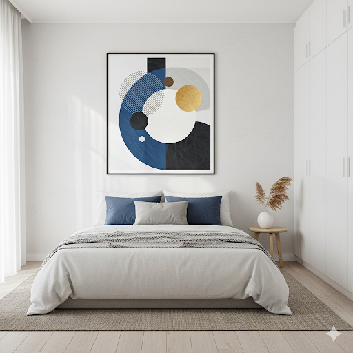 Geometric Harmony in Blue and Gold