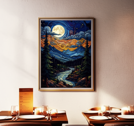 Moonlit Mountain River Dream