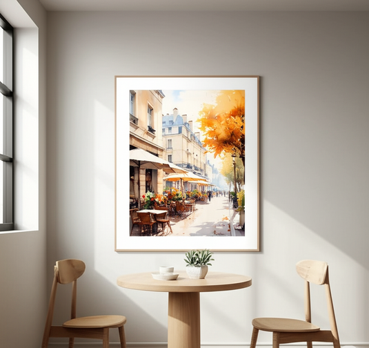 Autumn Café in Parisian Hues