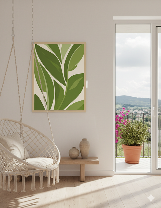 Lush Green Serenity Botanical Art