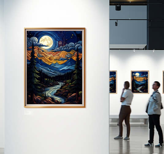 Moonlit Mountain River Dream