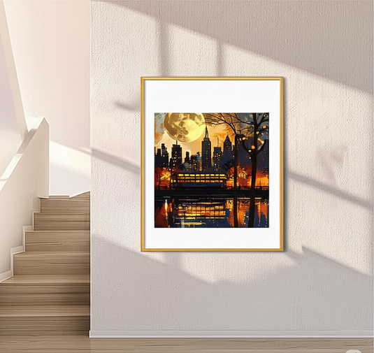 Moonlit Cityscape Serenity