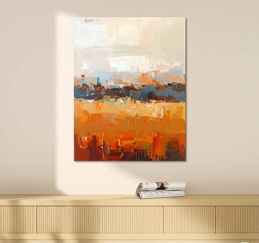 Abstract Cityscape in Warm Hues
