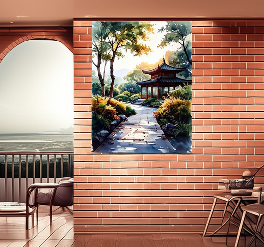 Serene Autumn Pavilion